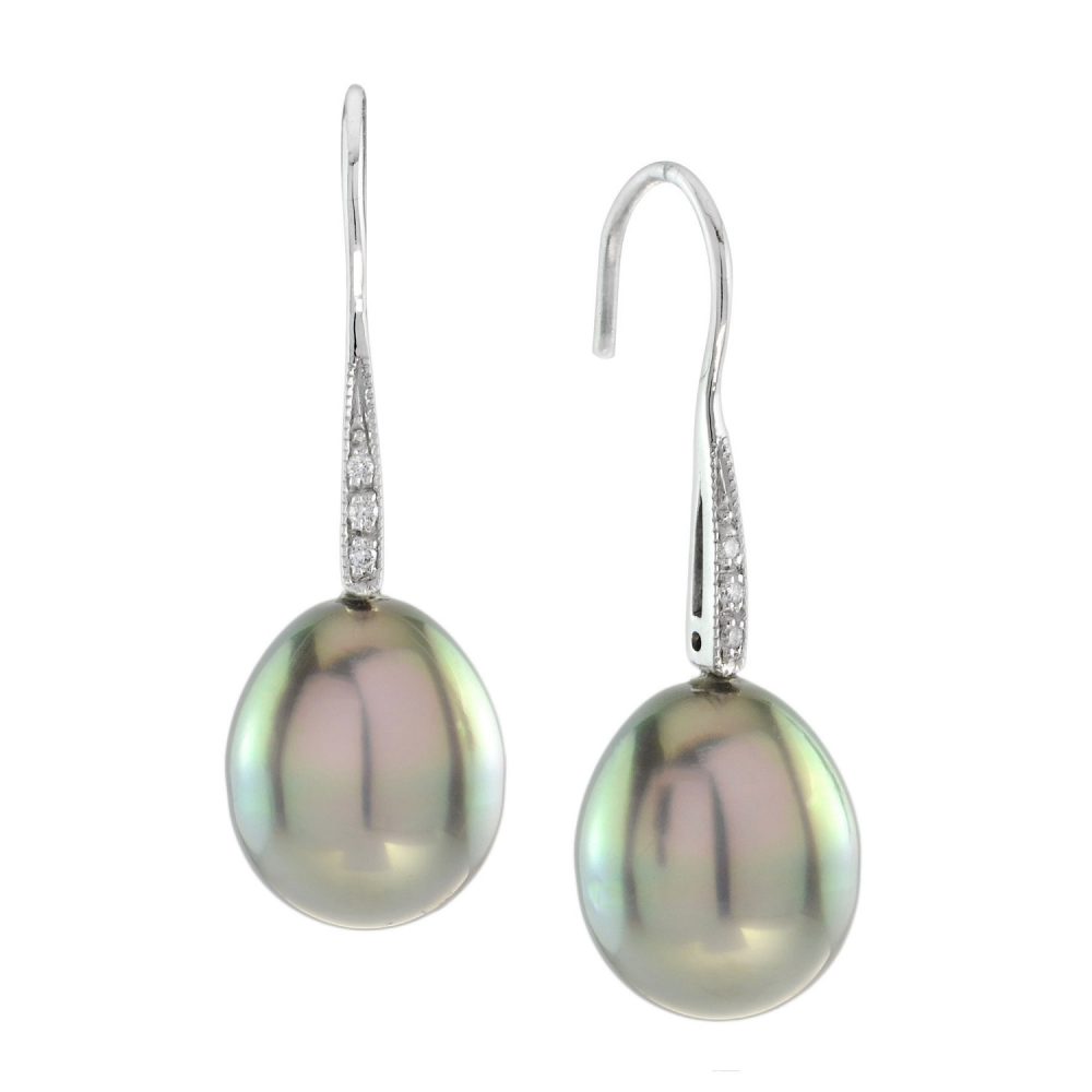 South Sea Pearl and Diamond Classic Style Drop Earrings
