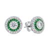 4.4mm Round Diamond and Emerald Double Halo Stud Earrings 2 E2323 44M D2 E9 1 scaled
