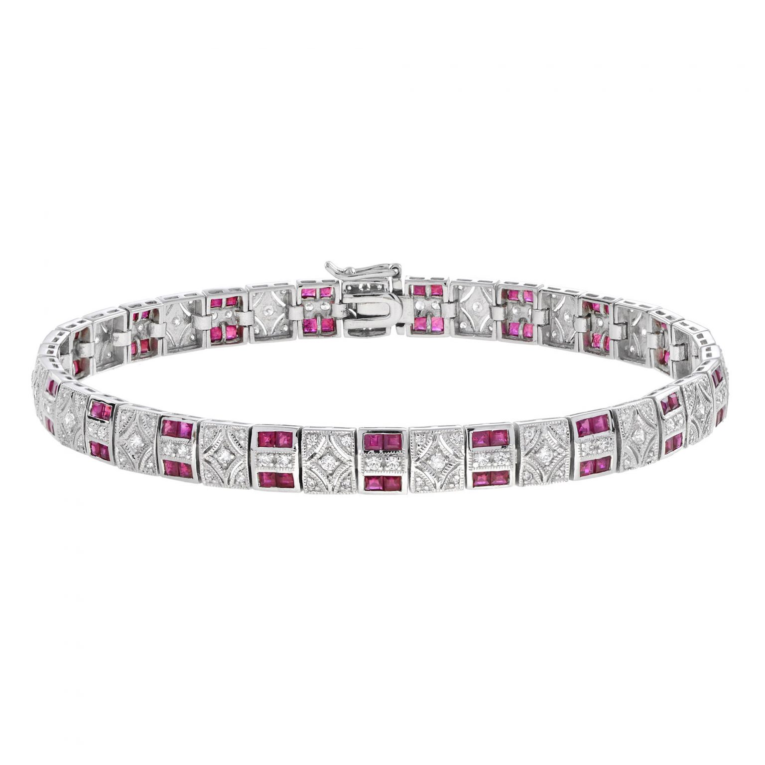 Ruby and Diamond Art Deco Style Bracelet
