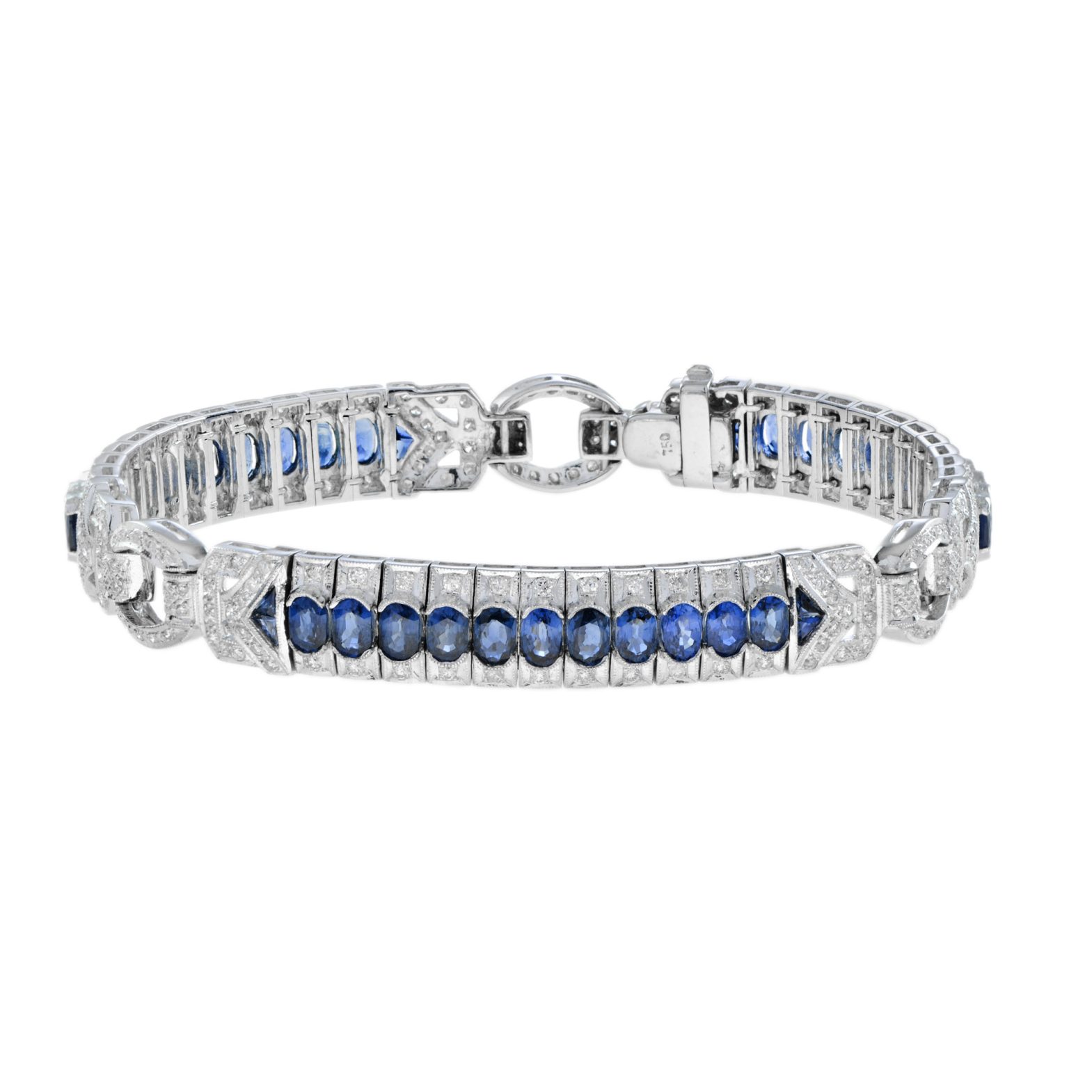 11.52 Ct. Oval Sapphire and Diamond Bracelet