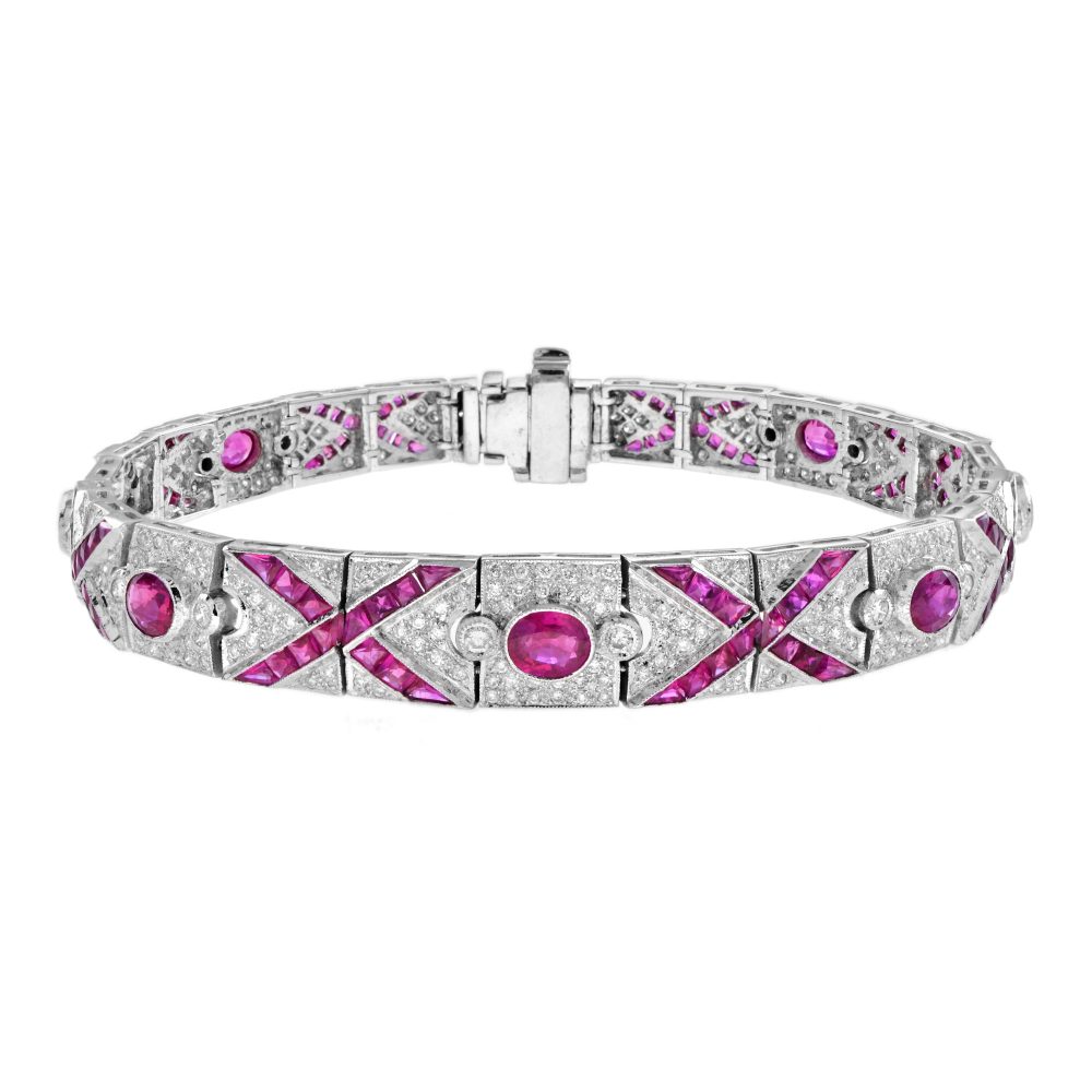 Art Deco Style Ruby and Diamond Bracelet