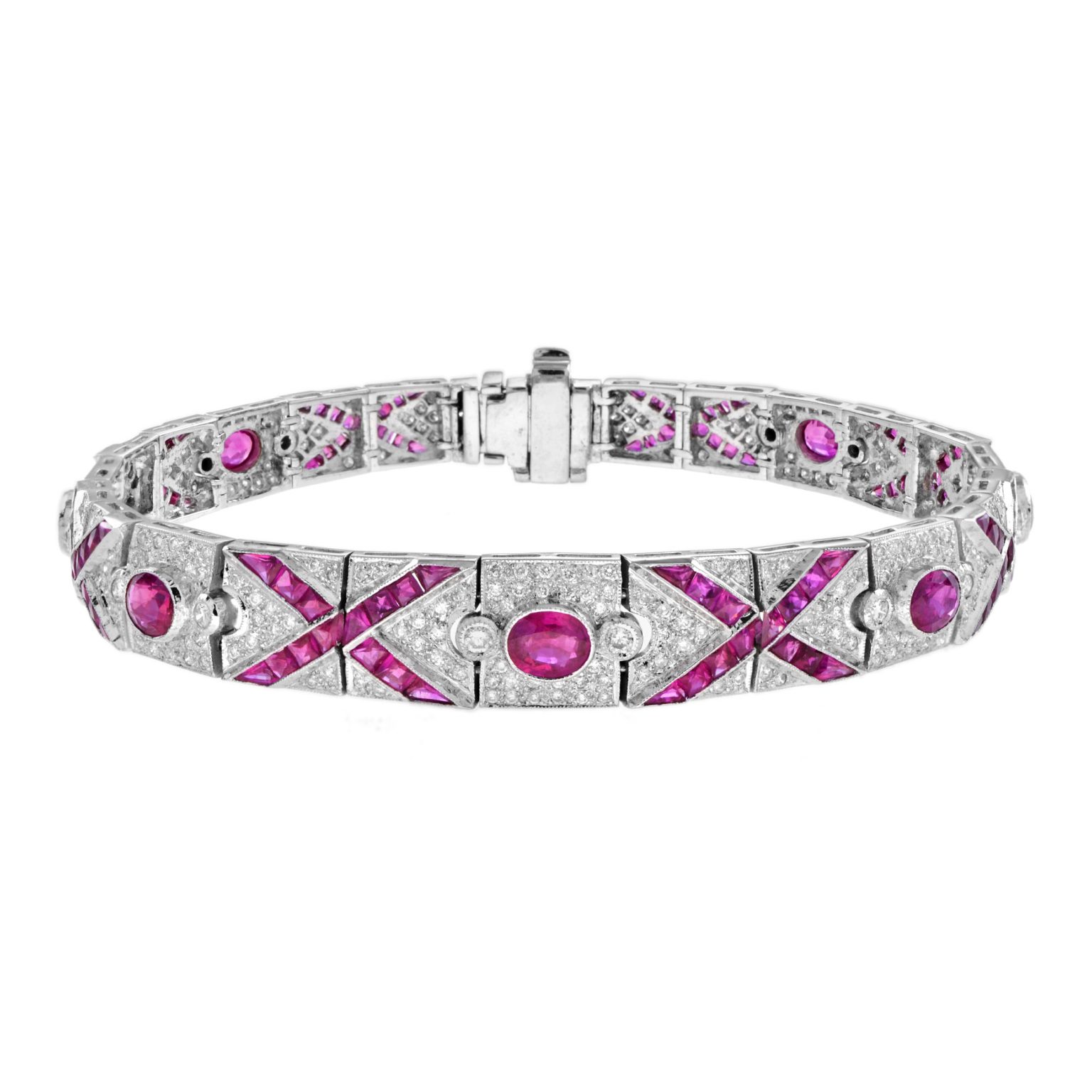 Art Deco Style Ruby and Diamond Bracelet