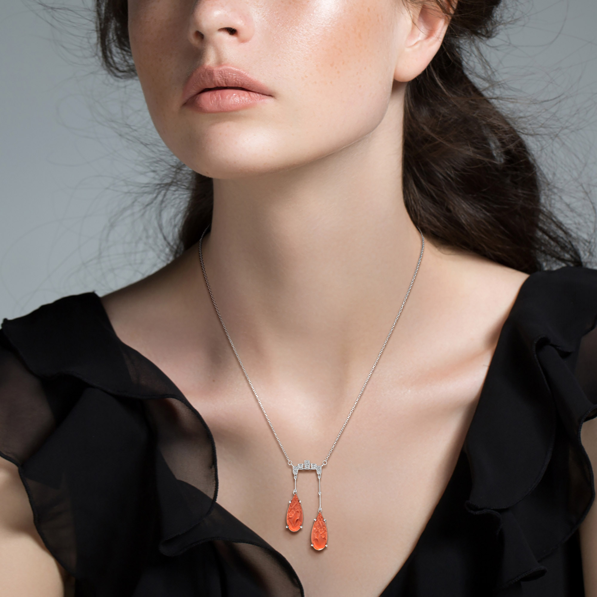 Studio shot of young beautiful woman