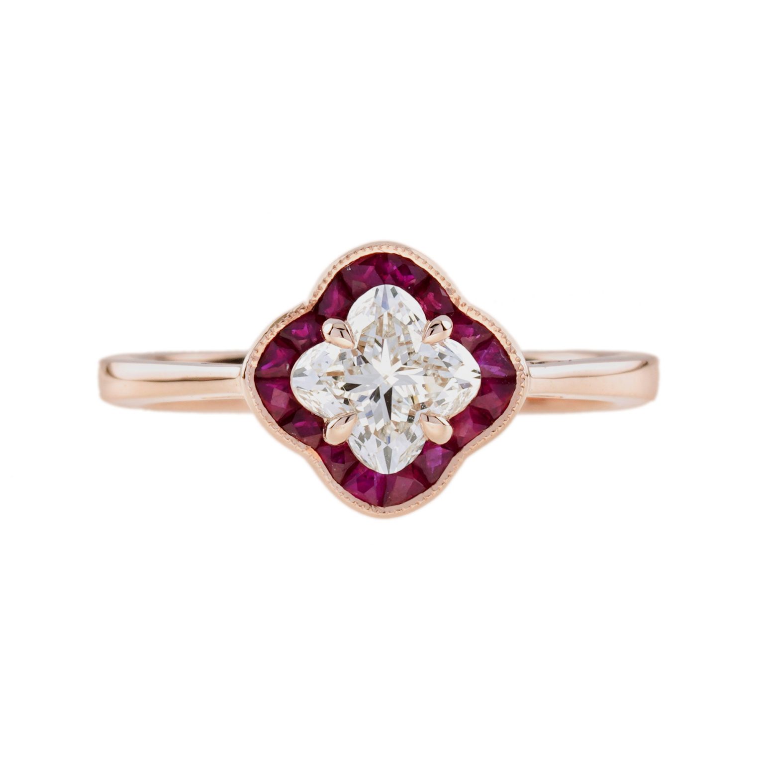 The Lilly Signature GIA Diamond and Ruby Engagement Ring