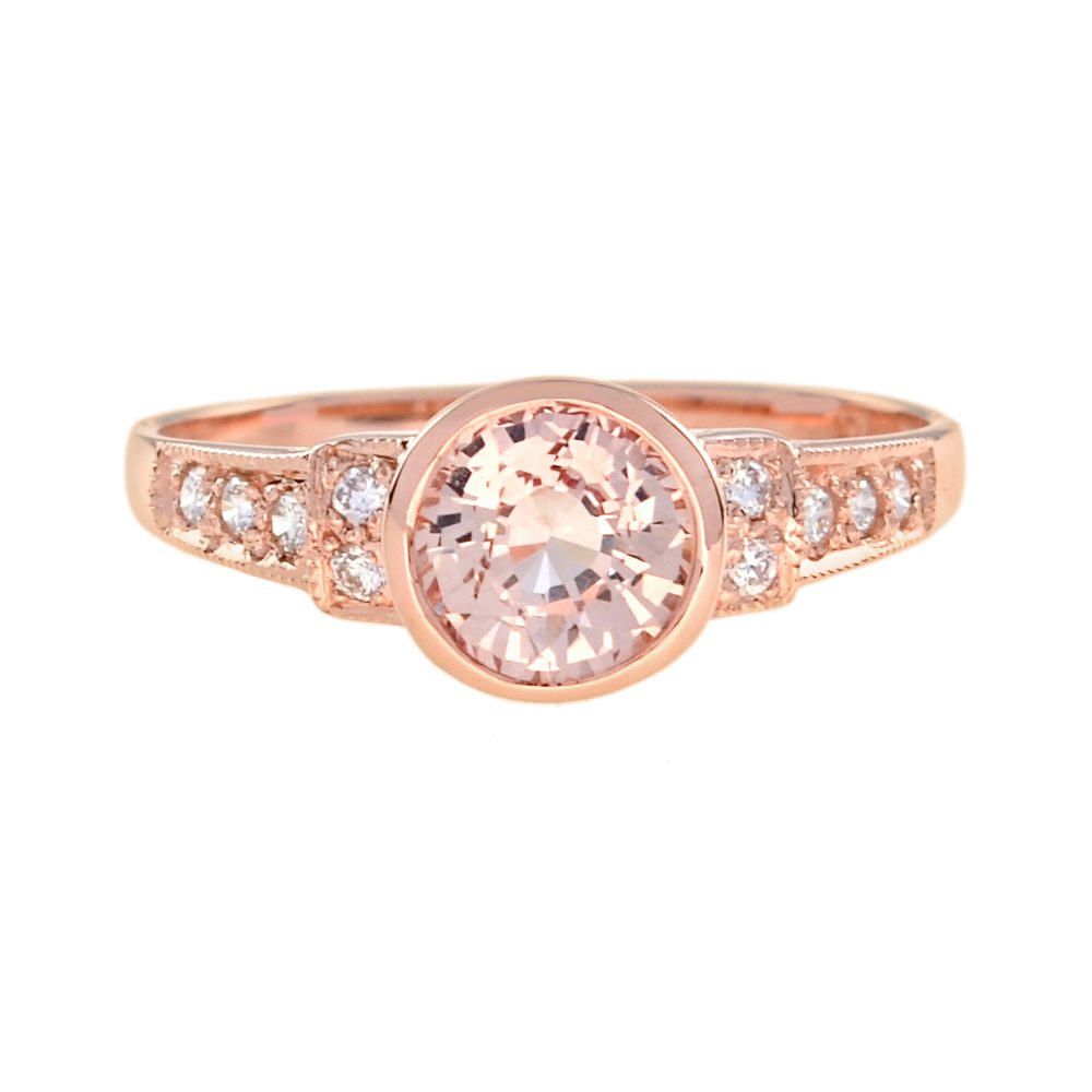 Morganite and Diamond Classic Style Engagement Ring