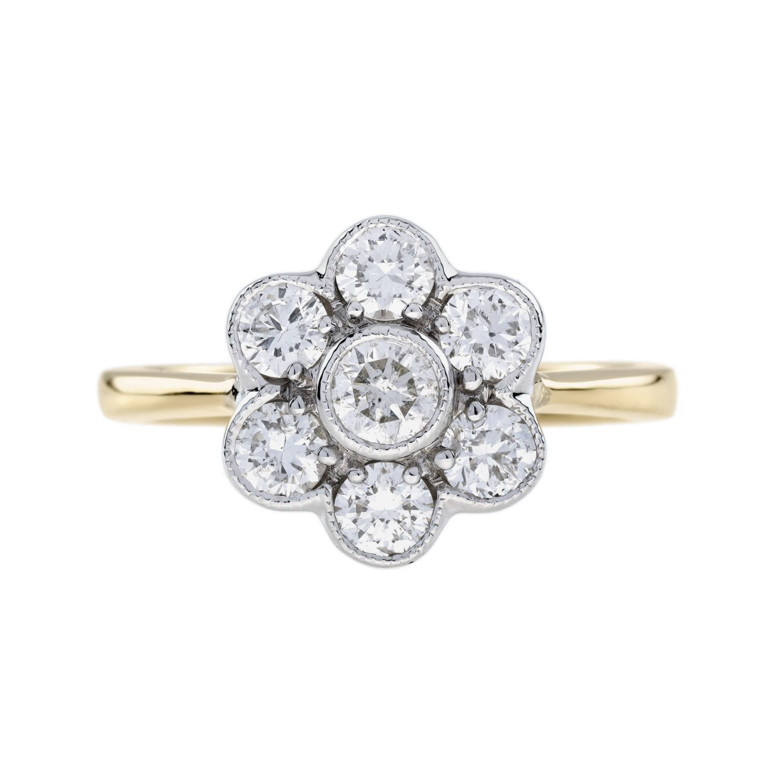 Diamond Daisy Edwardian Style Cluster Engagement Ring