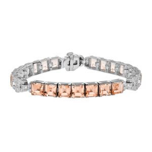 Square Morganite and Diamond Bracelet
