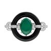 Green Agate Onyx Diamond Art Deco Style Brooch 1 C0067 GAG OX CZ SL 1 scaled