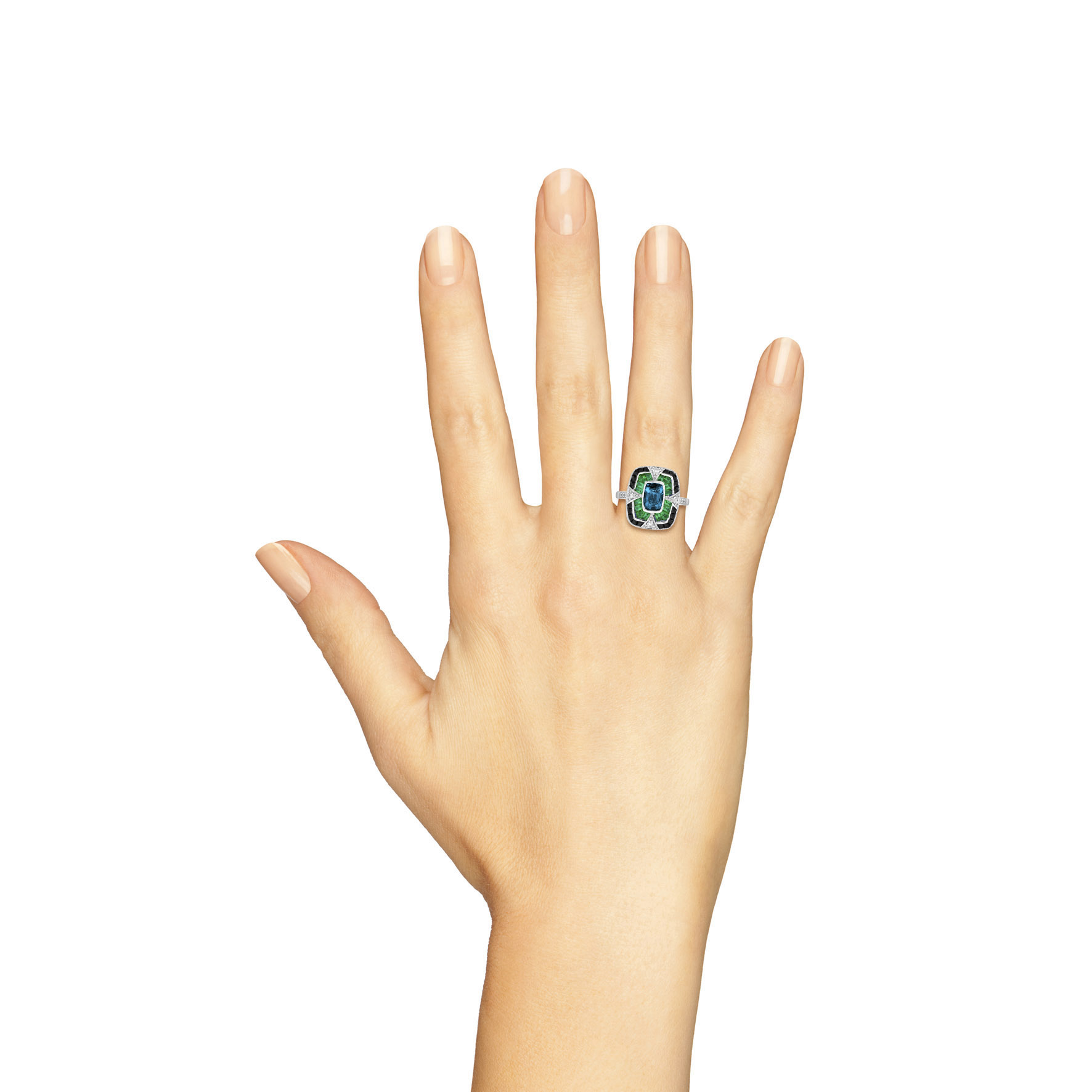 Woman Hand Showing Five Fingers On A White Background