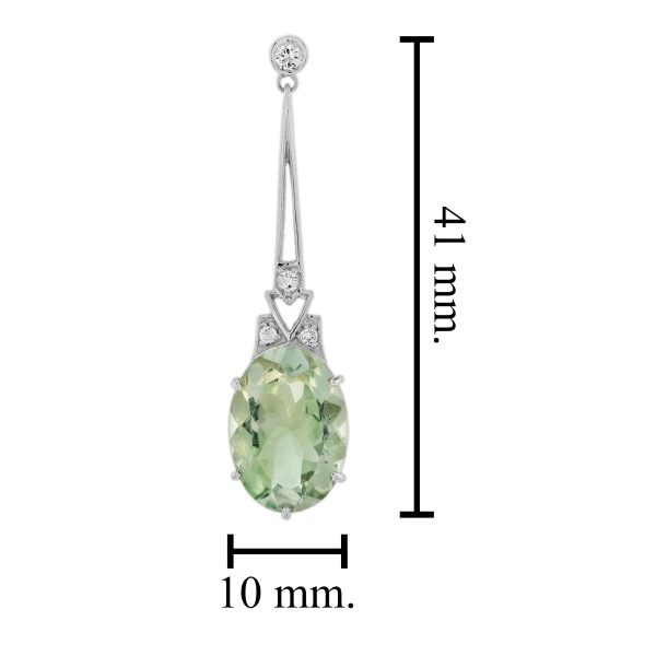 Green Amethyst and White Topaz Drop Earrings - Image 5