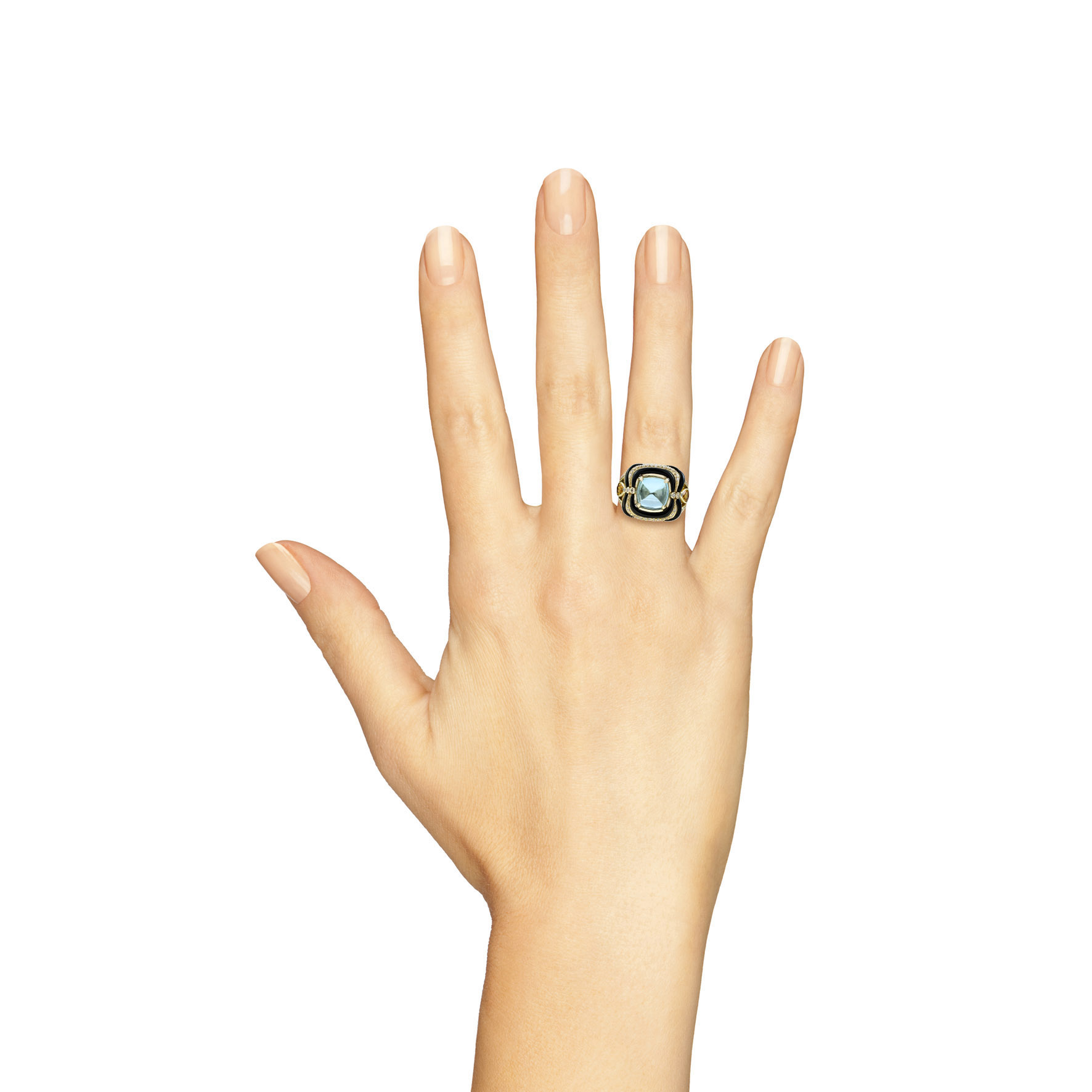 Woman Hand Showing Five Fingers On A White Background