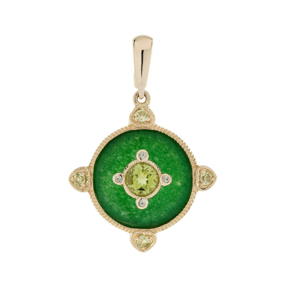 Peridot and Jade Vintage Style Pendant