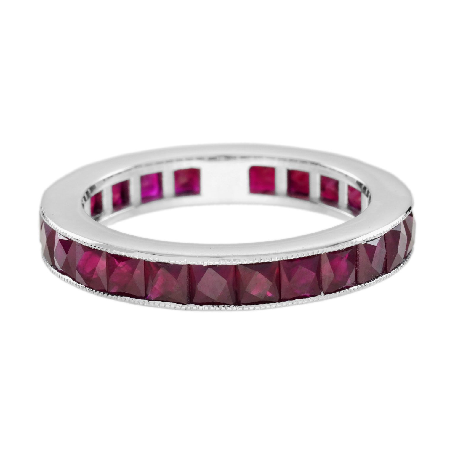 Ruby Antique style Eternity Band Ring