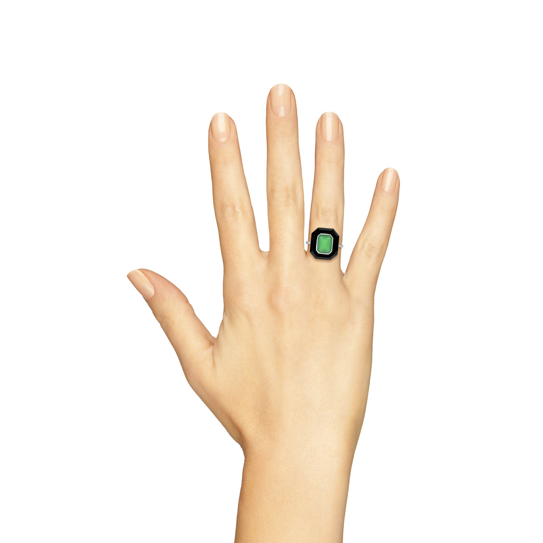 Woman Hand Showing Five Fingers On A White Background