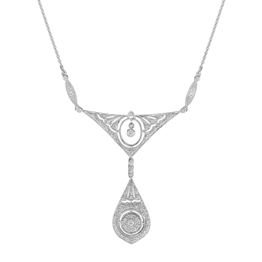 Diamond Art Deco Style Necklace