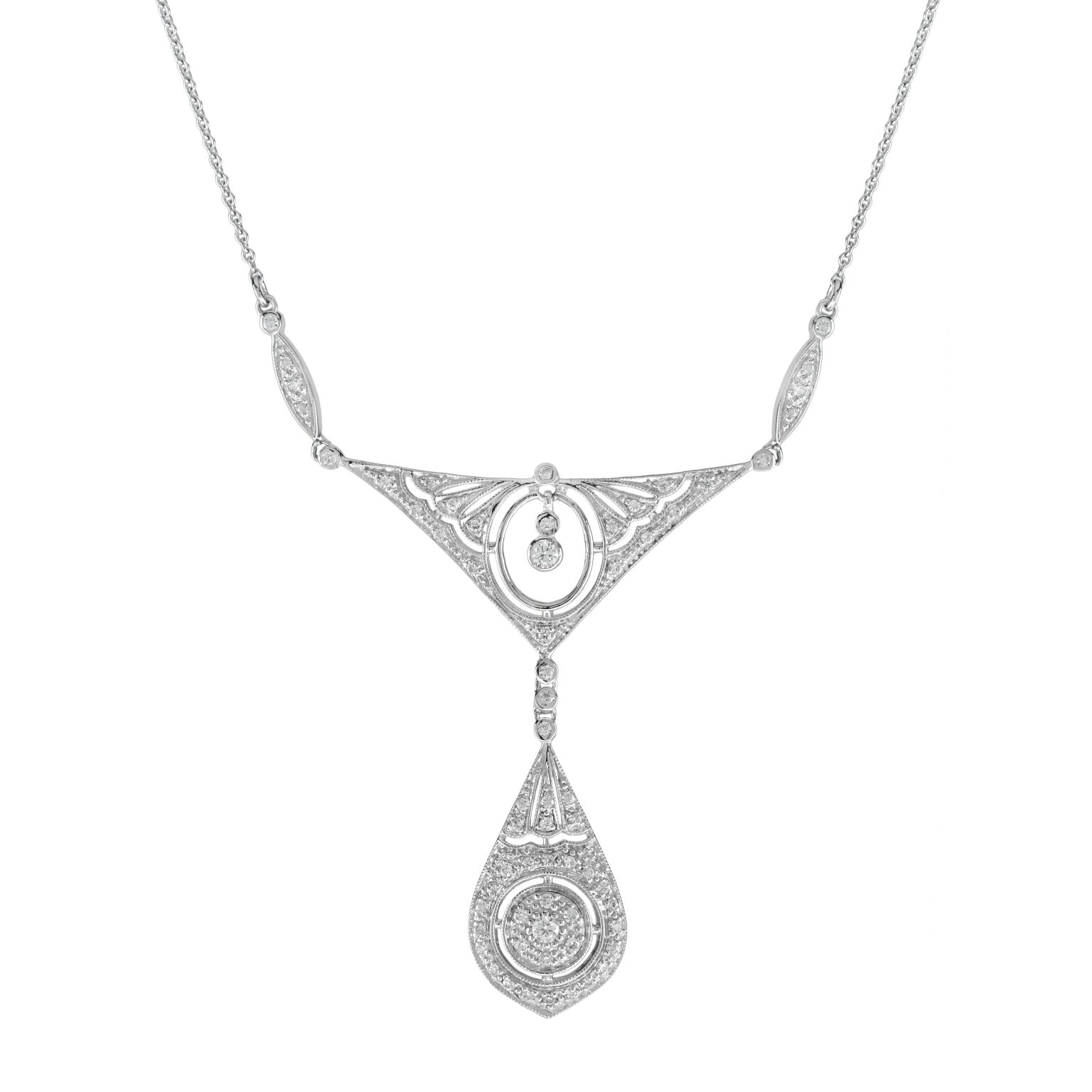 Diamond Art Deco Style Necklace