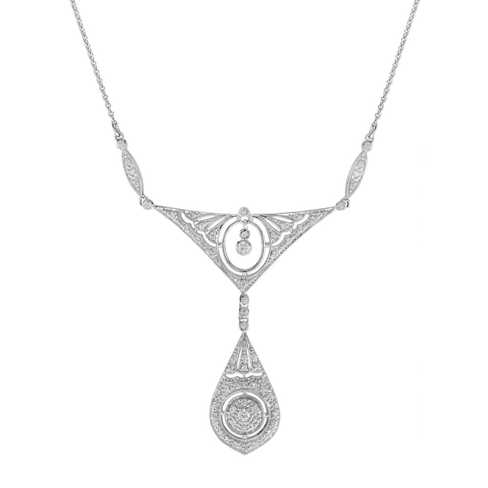 Diamond Art Deco Style Necklace
