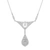 Diamond Art Deco Style Necklace 2 N0394 CZ SL W scaled