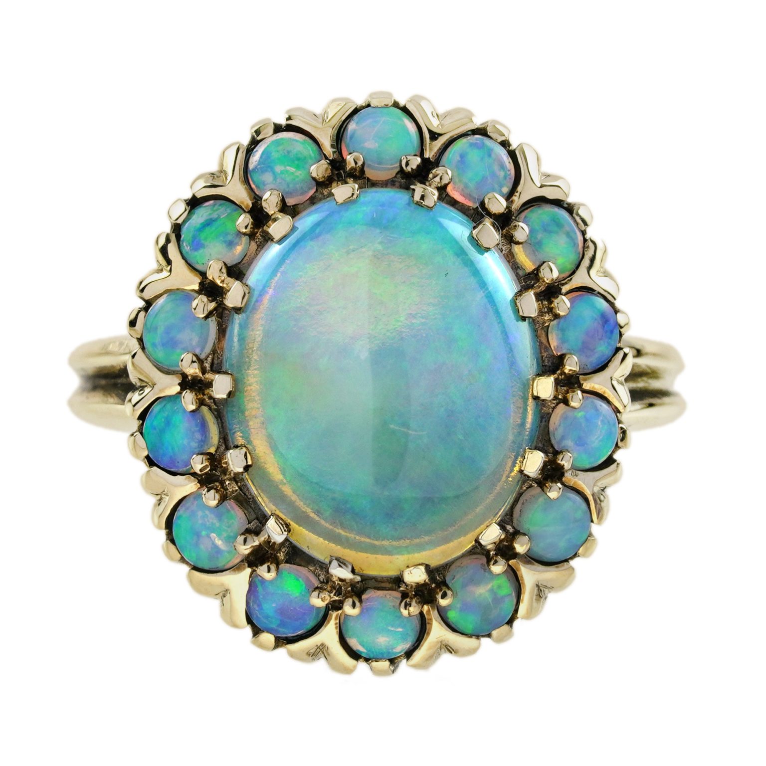 Opal Art Deco Style Dinner Cocktail Ring