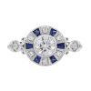 diamond-and-sapphire-halo-engagement-ring-14k-gold-front Diamond and Blue Sapphire Art Deco Style Target Engagement Ring