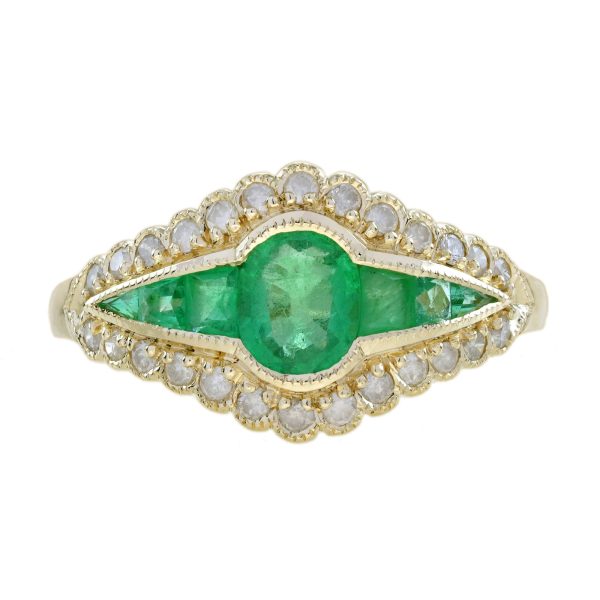 Emerald and Diamond Art Deco Style Ring - Image 13