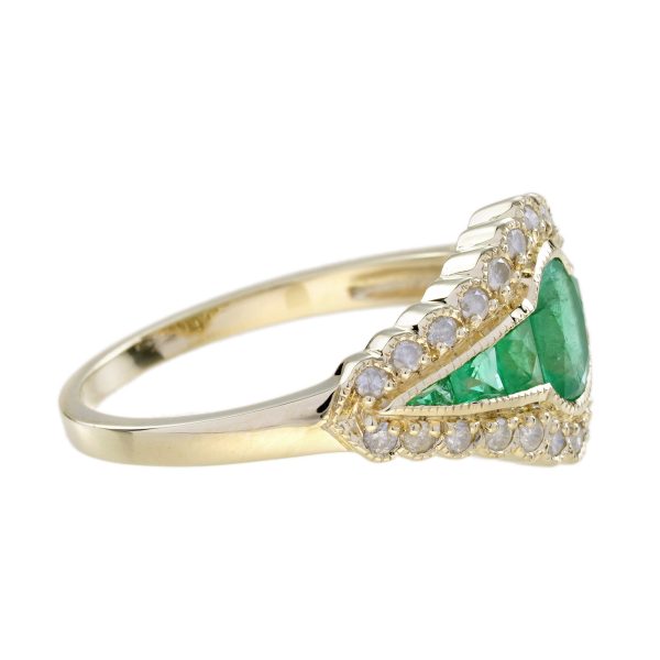 Emerald and Diamond Art Deco Style Ring - Image 9