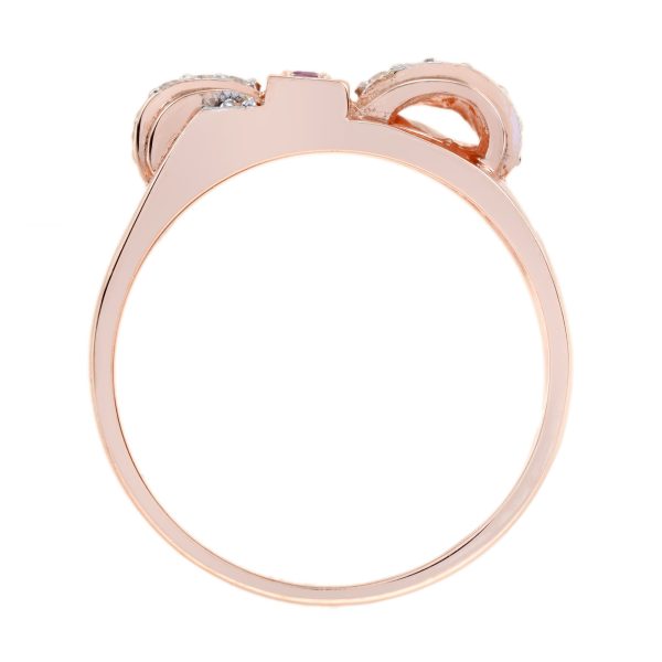 Ruby and Diamond Retro Style Bold Cocktail Ring - Image 9