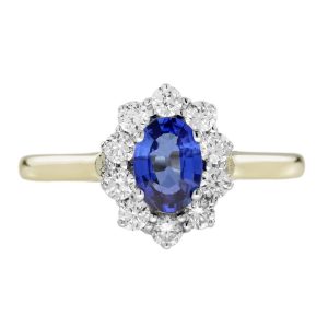 Sapphire and Diamond Classic Style Engagement Ring