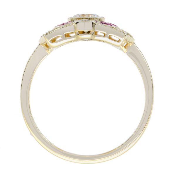 Diamond Ruby Art Deco Style Dinner Ring - Image 10