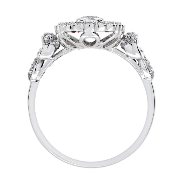 Diamond and Ruby Art Deco Style Cocktail Ring - Image 9