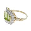 peridot-three-stone-art-deco-style-ring-14k-gold-hall-mark Peridot and Diamond Art Deco Style Three Stone Ring