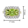 peridot-three-stone-art-deco-style-ring-14k-gold-size Peridot and Diamond Art Deco Style Three Stone Ring