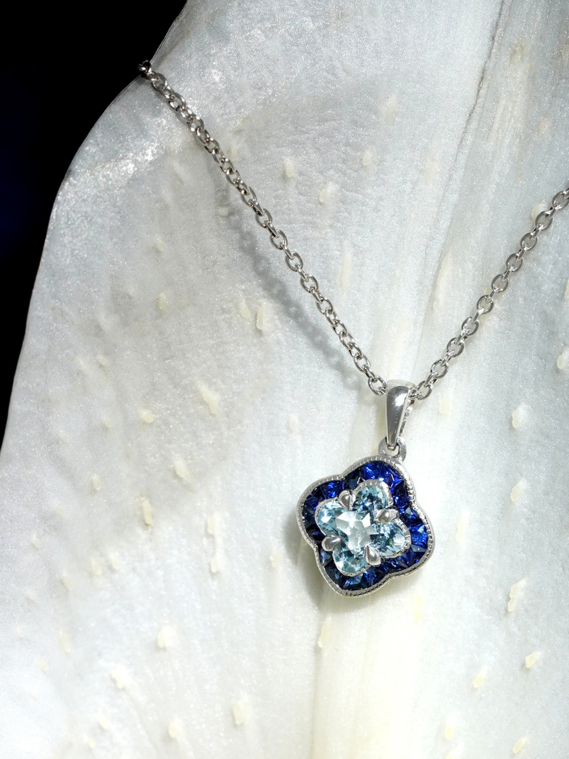 The Poise | Lilly Cut Blue Topaz Sapphire Necklace