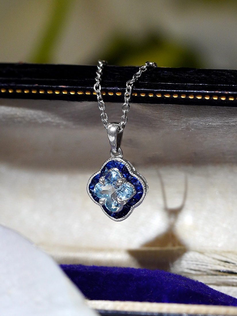 The Poise | Lilly Cut Blue Topaz Sapphire Necklace