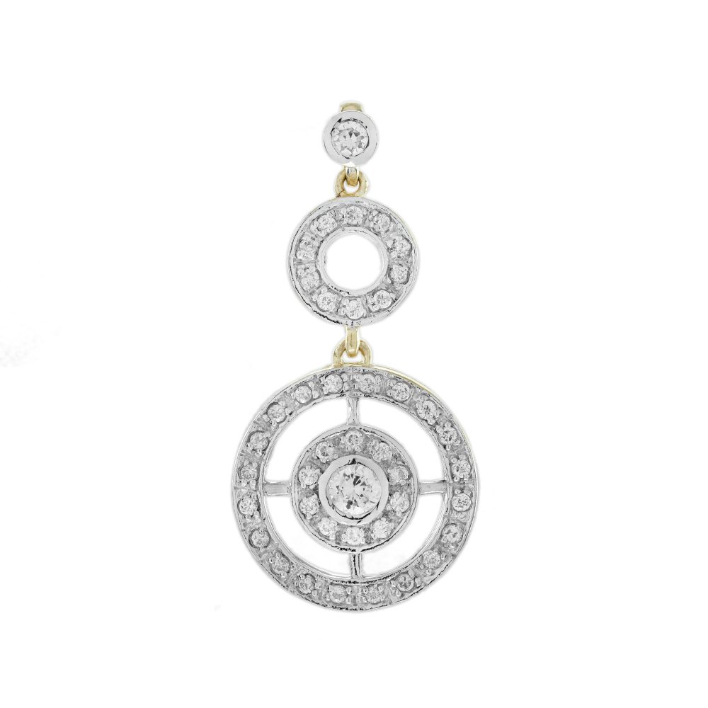 Diamond Art Deco Style Circle Pendant