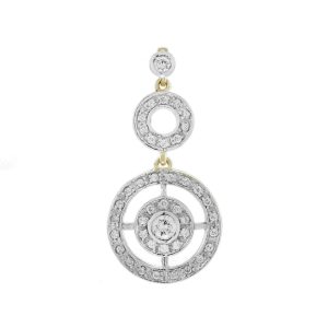 Diamond Art Deco Style Circle Pendant
