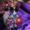 Blue Topaz Art Deco Style Pendant