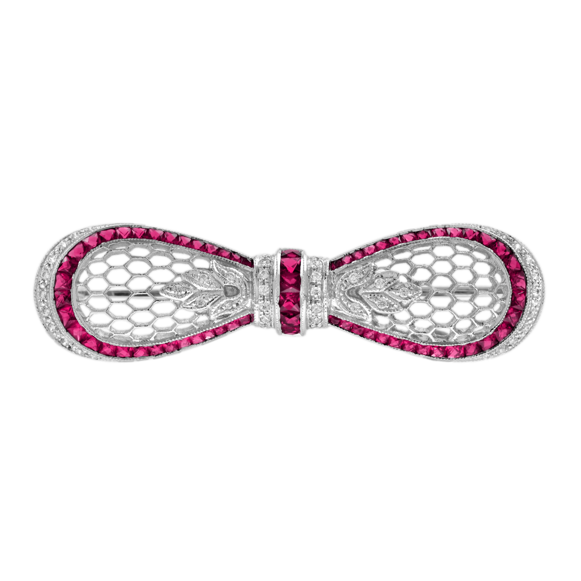 Ruby Bow Brooch