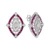 Diamond Ruby Art Deco Stud Earrings | Lilly M. JEWELERS Art Deco Stud Earrings