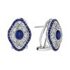 Sapphire Diamond Art Deco Style Omega Earrings 2 art deco stud earrings
