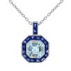 Aquamarine Pendant Necklace Art Deco | Lilly M. JEWELERS Aquamarine Pendant Necklace