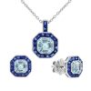 Aquamarine Sapphire Art Deco Jewelry Set 1 Aquamarine Jewelry Set