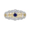 Sapphire Filigree Art Deco Style Ring 1 Sapphire Filigree Ring