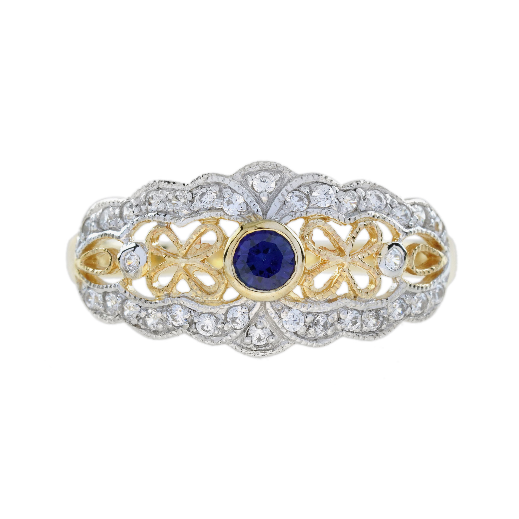 Sapphire Filigree Ring Art Deco Style | Lilly M. JEWELERS Sapphire Filigree Ring