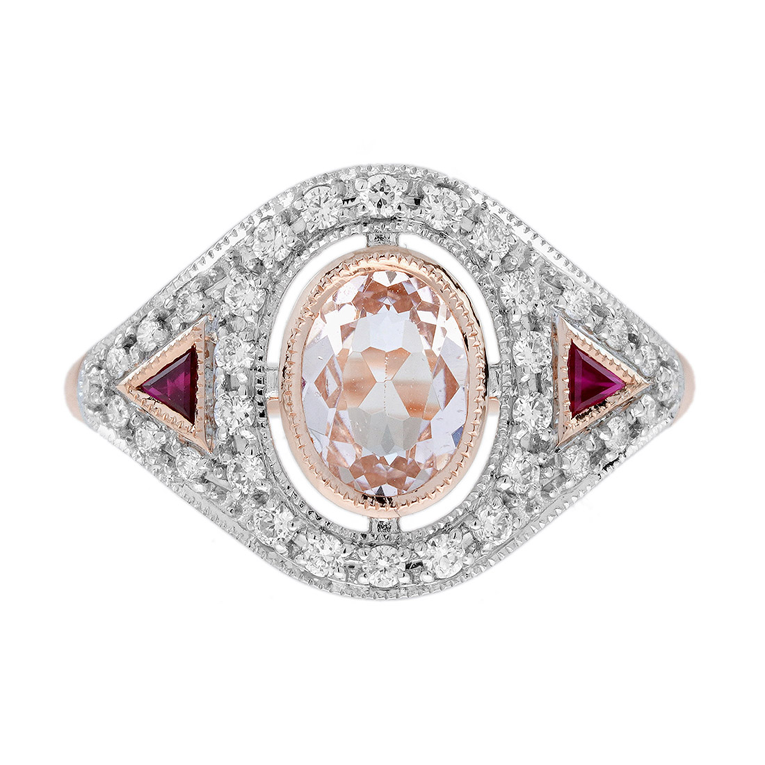 Morganite Art Deco Engagement Ring | Lilly M. JEWELERS Art Deco Engagement Ring