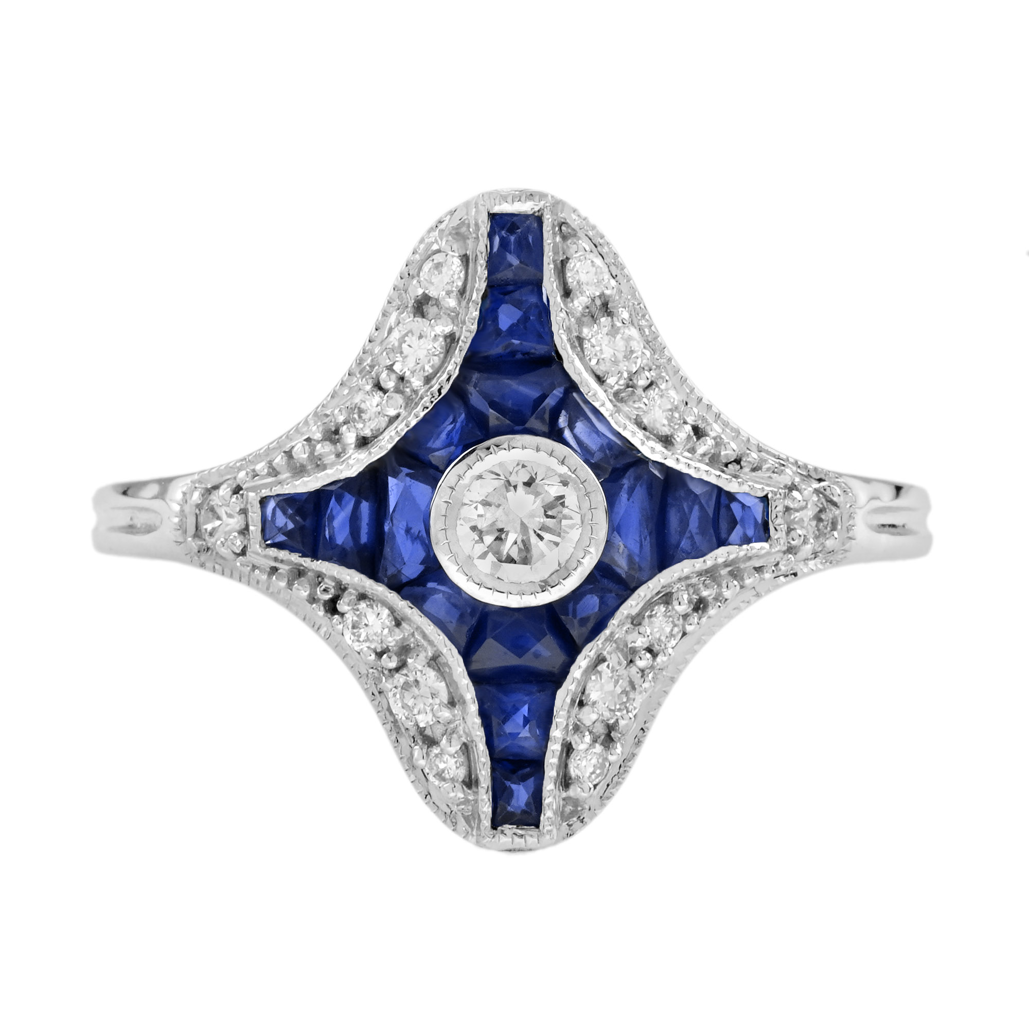 Diamond Sapphire Art Deco Ring | Lilly M. JEWELERS Art Deco Ring