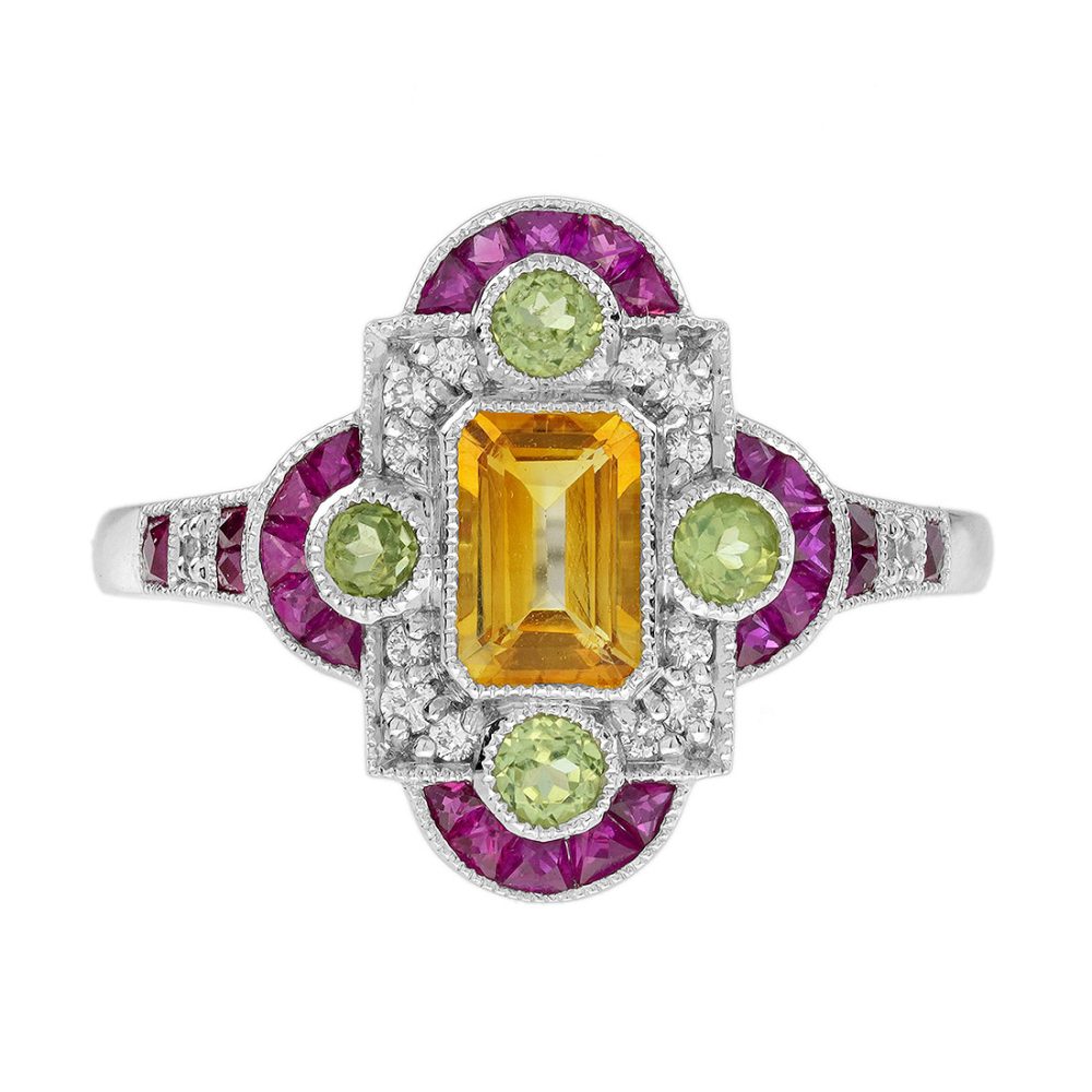 Citrine Art Deco Ring