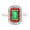 Emerald Diamond Art Deco Style Engagement Ring 1 Emerald Engagement Ring