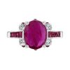 Ruby Diamond Engagement Ring Art Deco Style 2 Ruby Engagement Ring