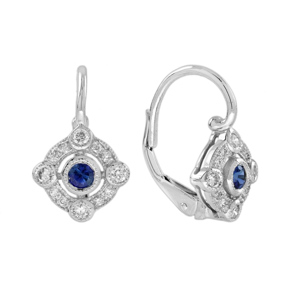 Sapphire Diamond Earrings